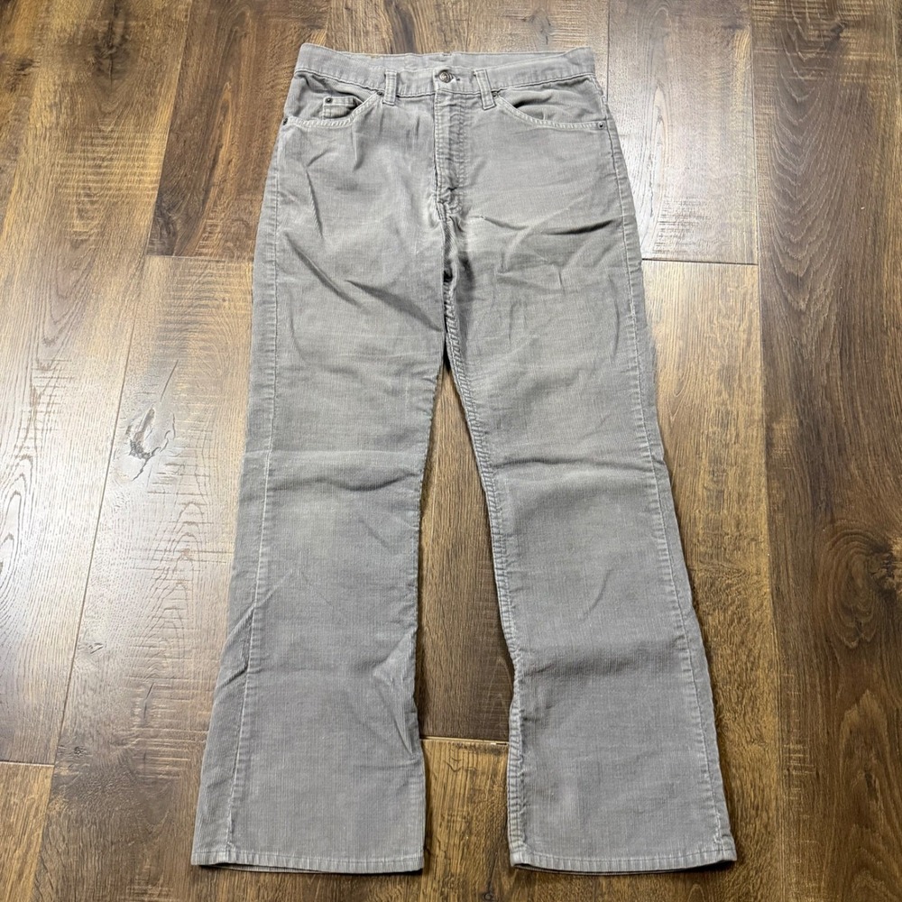Vintage 70s 80s Levi's 517 Men's Gray Corduroy Bootcut USA Fits 30x28 Talon